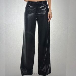 Alice + Olivia Trish Vegan Wide Leg Pant, NWT, size 4, black